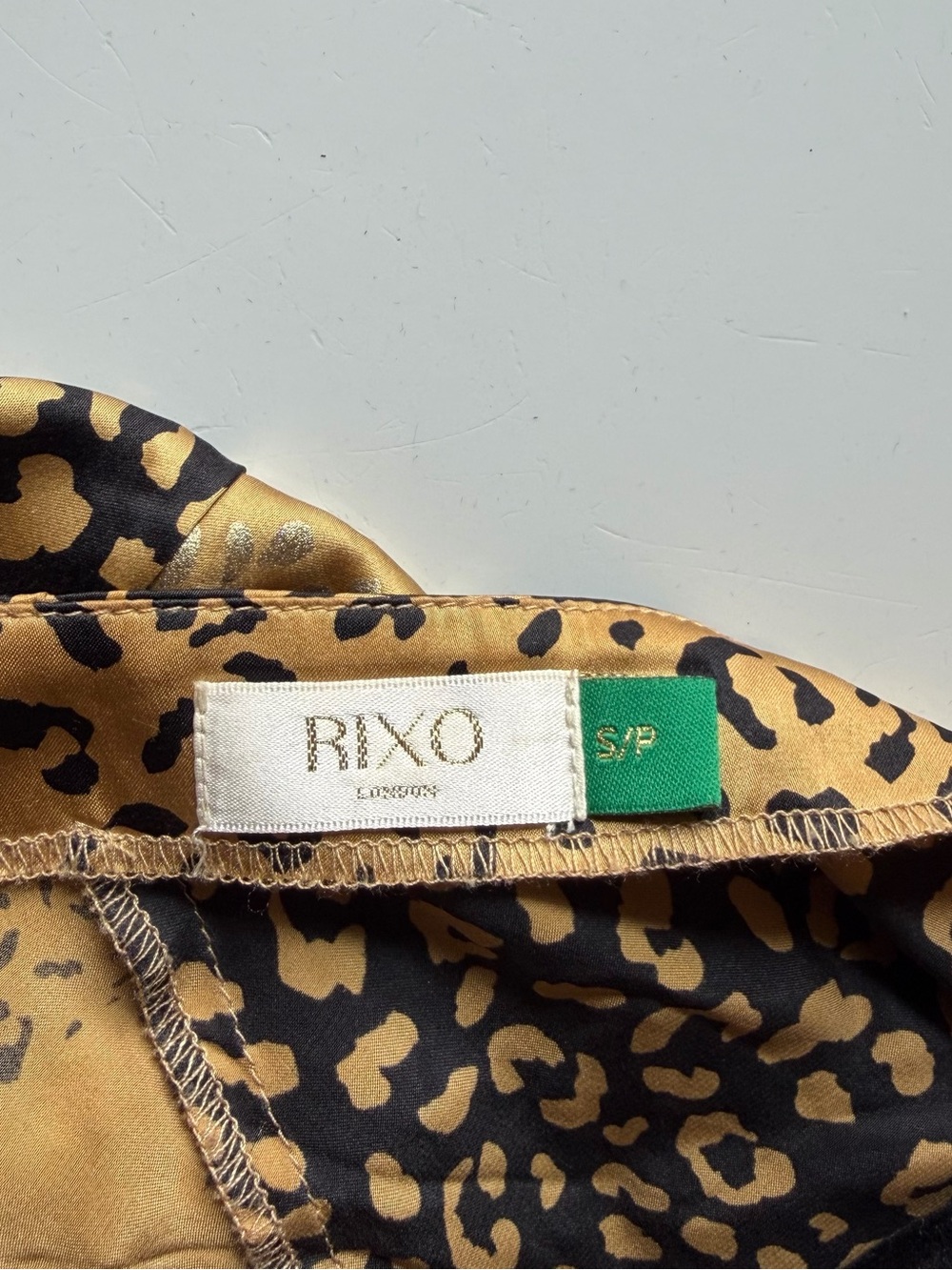 Rixo Gold Leopard Print Silk Bias Skirt - Picture 3 of 5